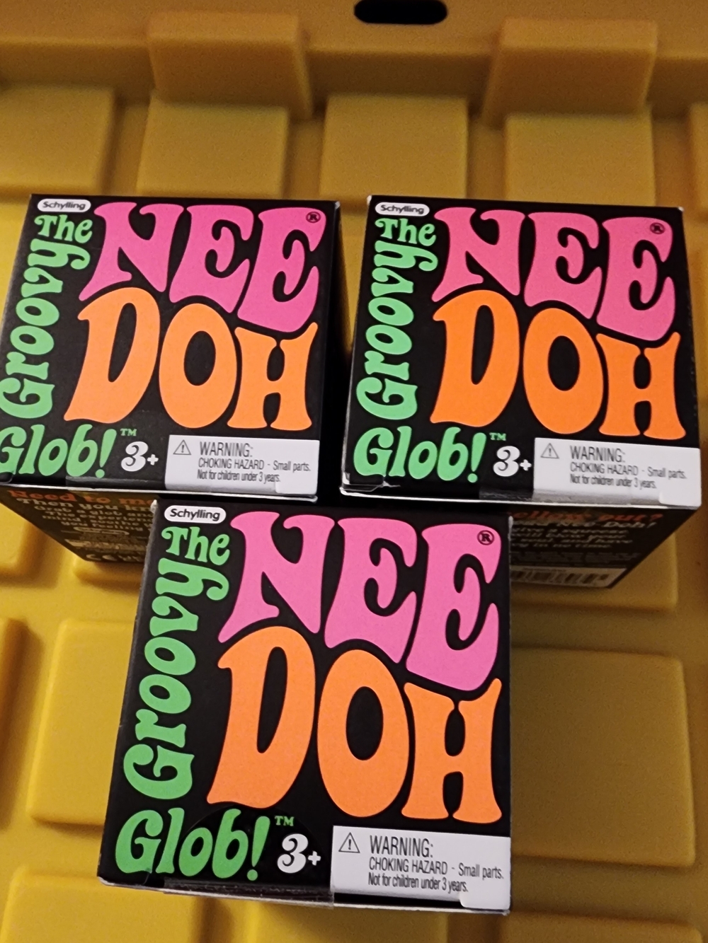 3 - Nee Doh , The Groovy Glob. Blue, Orange, Pink, (BRAND NEW)